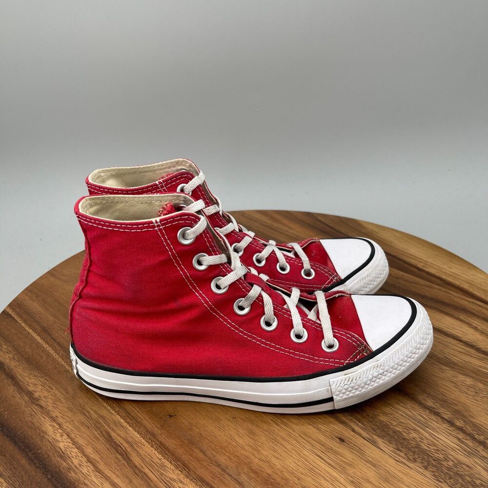 Converse Chuck Taylor All Star Shoes Womens 6.5 Red Hi Tops Casual Skate Sneaker